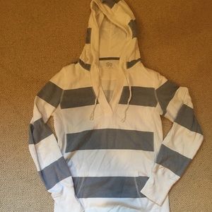 SO gray and white striped hoodie